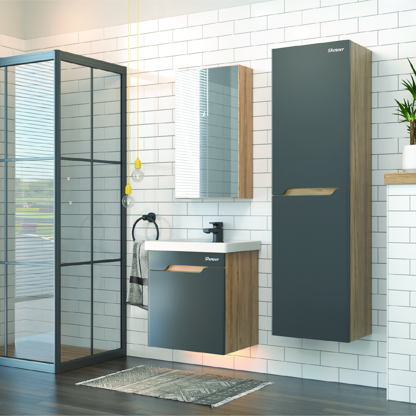 Milano Plus Banyo Dolap Takımı 50 Cm (Kapaklı)