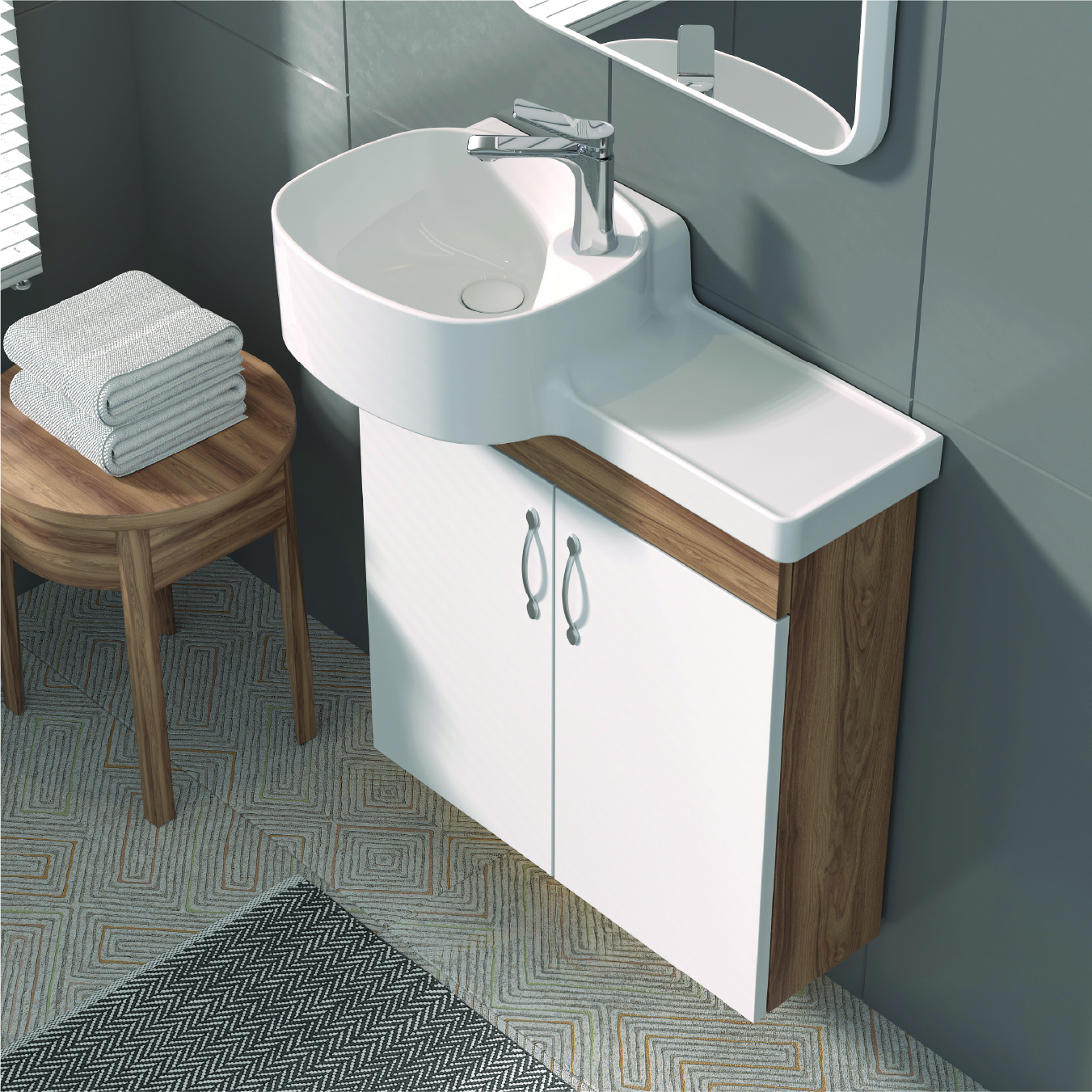 Özgün Banyo Dolap Takımı 80Cm