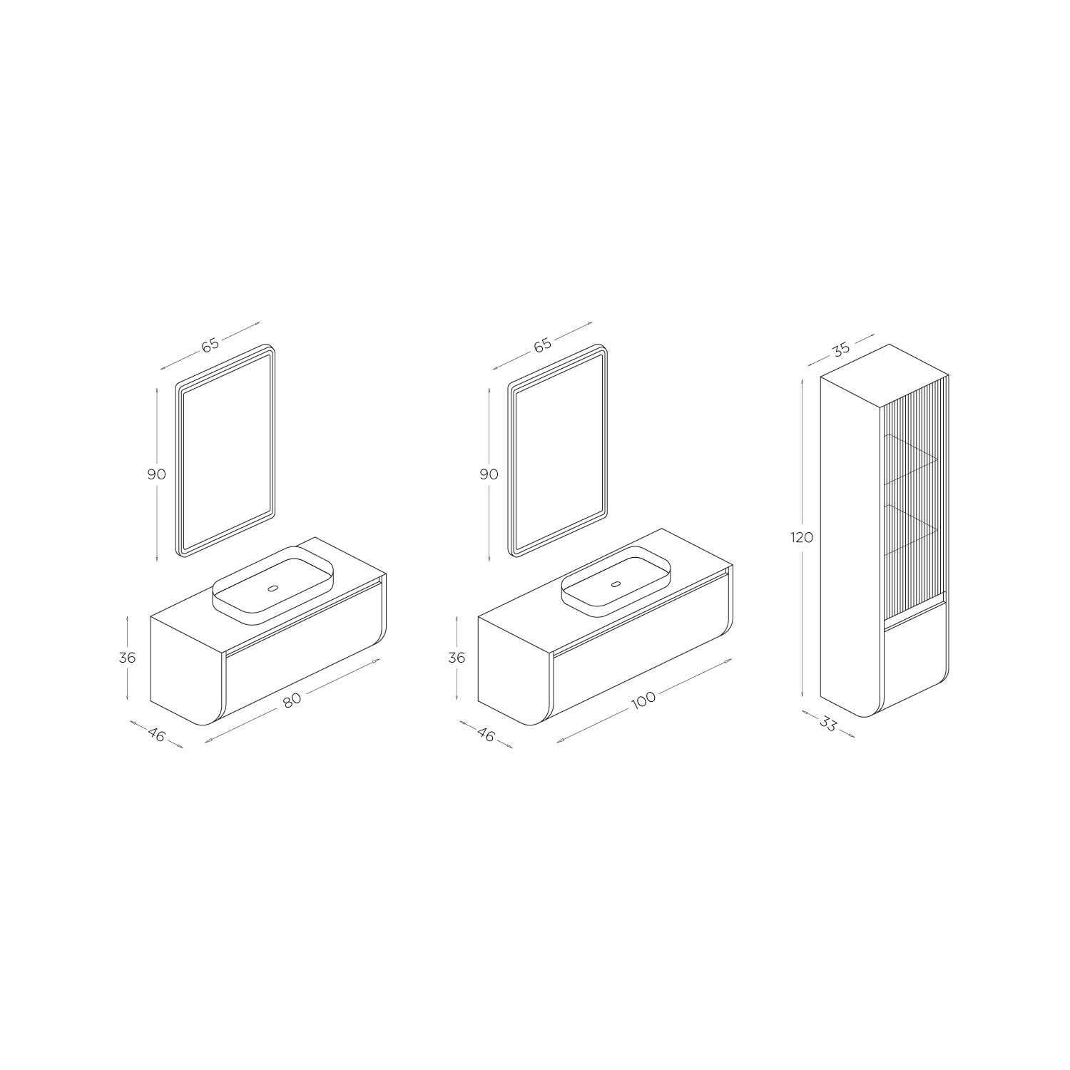 Montana Banyo Dolap Takımı 82Cm
