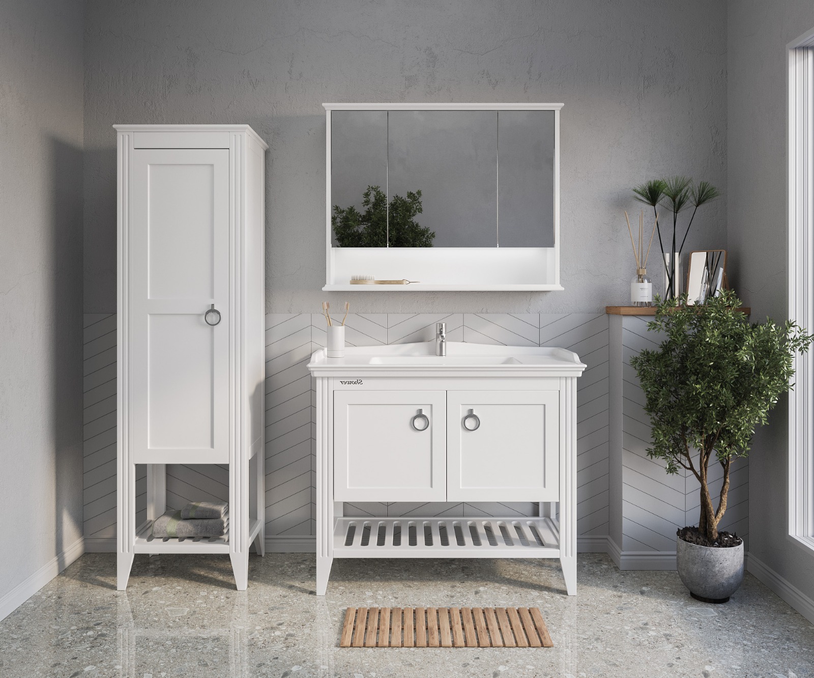 Florya Banyo Dolap Takımı 80 Cm