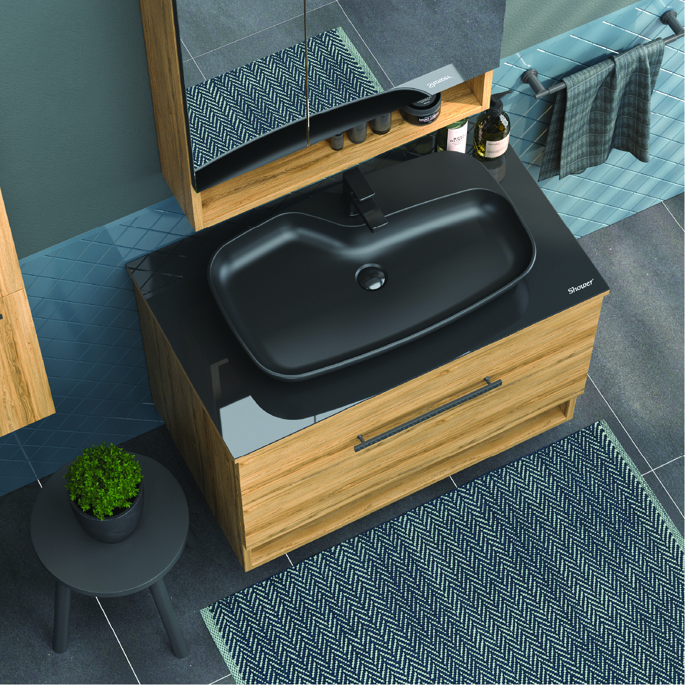 Adel Banyo Dolap Takımı 75Cm