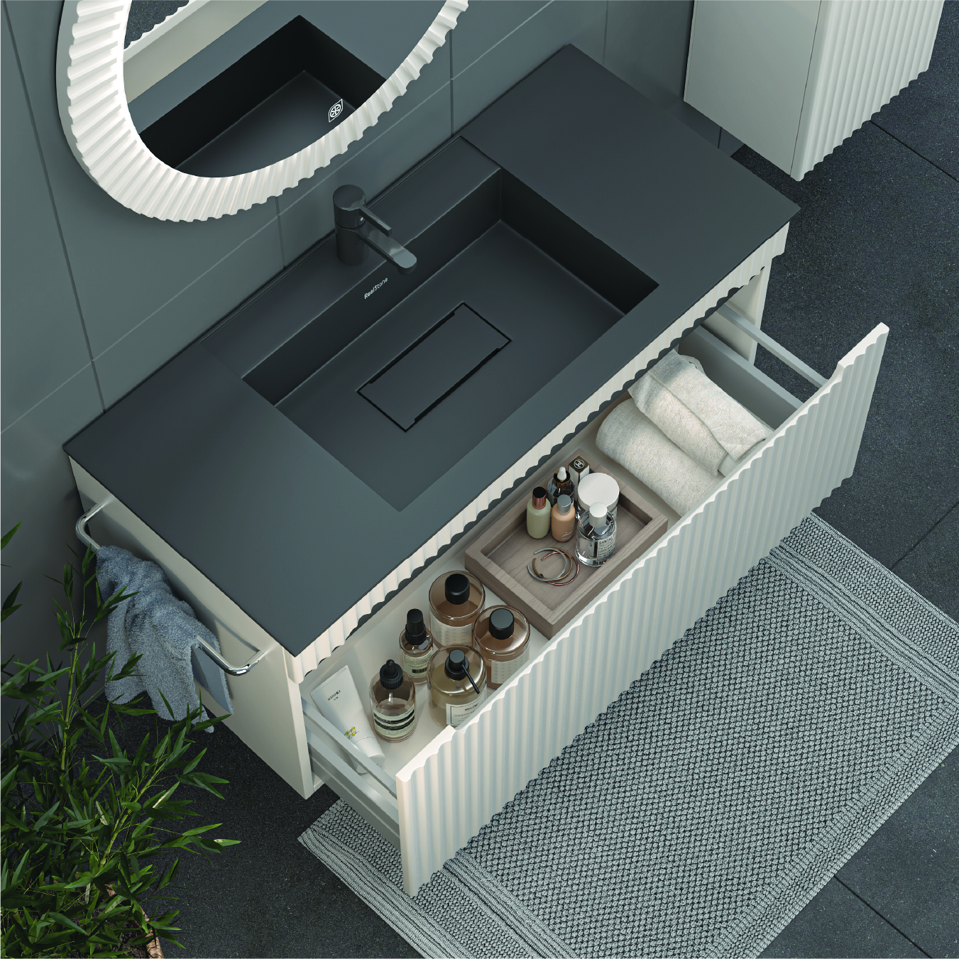 Zara Banyo Dolabı 80 Cm (kapaklı)