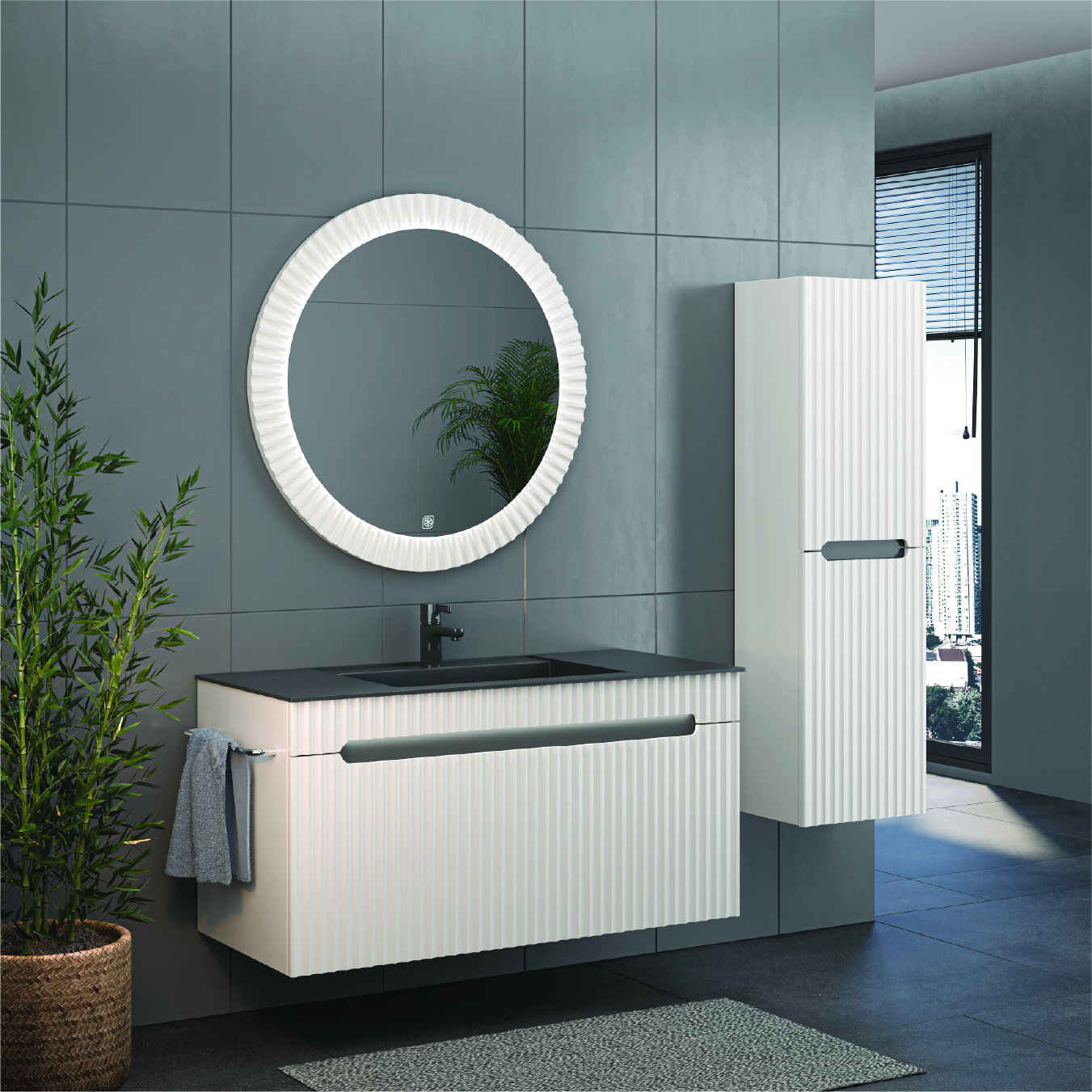 Zara Banyo Dolabı 80 Cm (kapaklı)