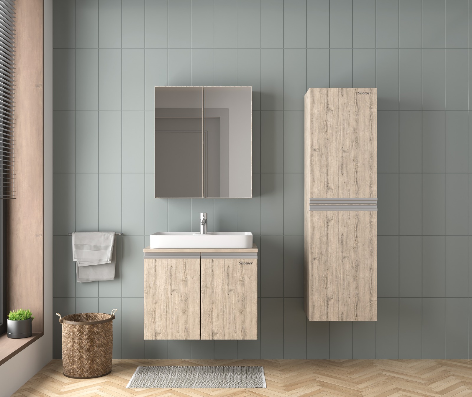 Kumsal Banyo Dolap Takımı 80 Cm