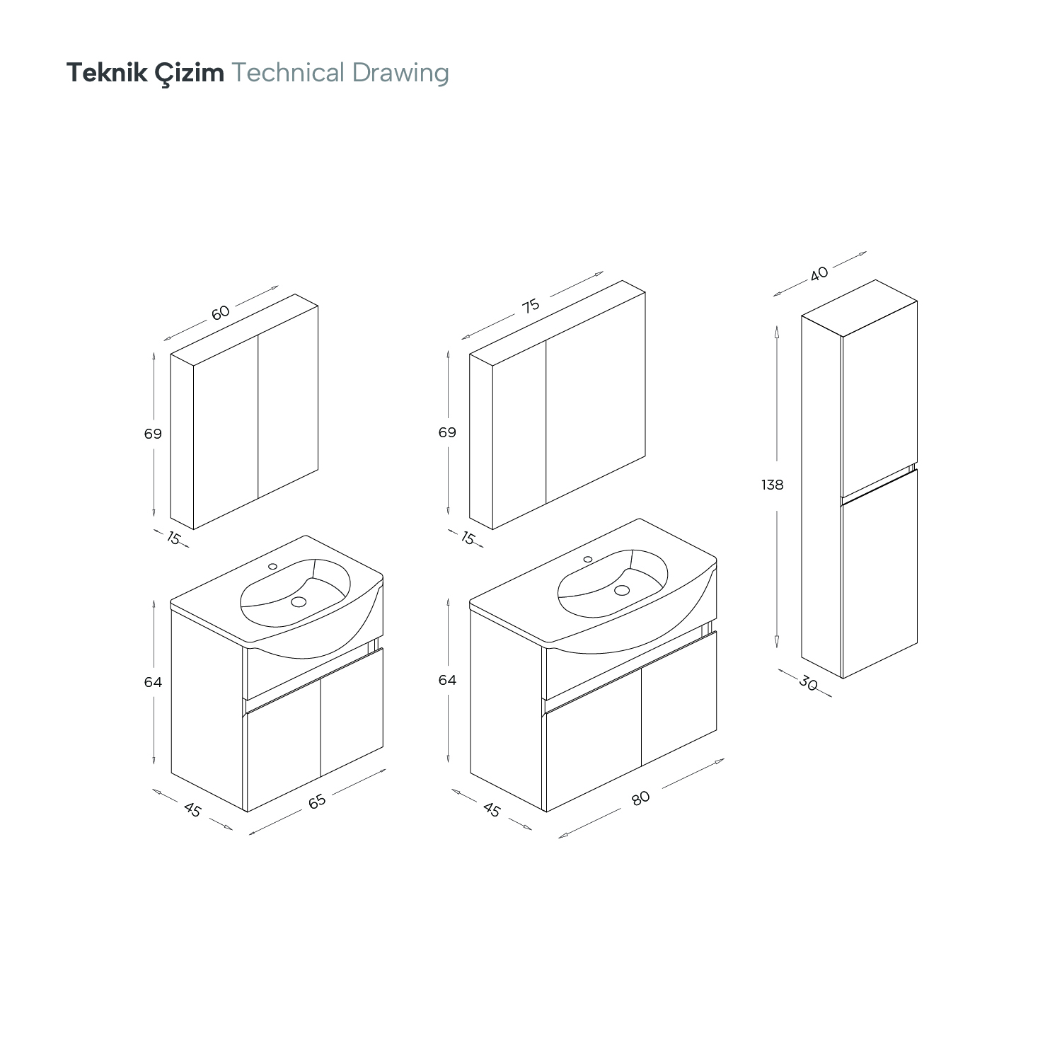 Melis Banyo Dolap Takımı