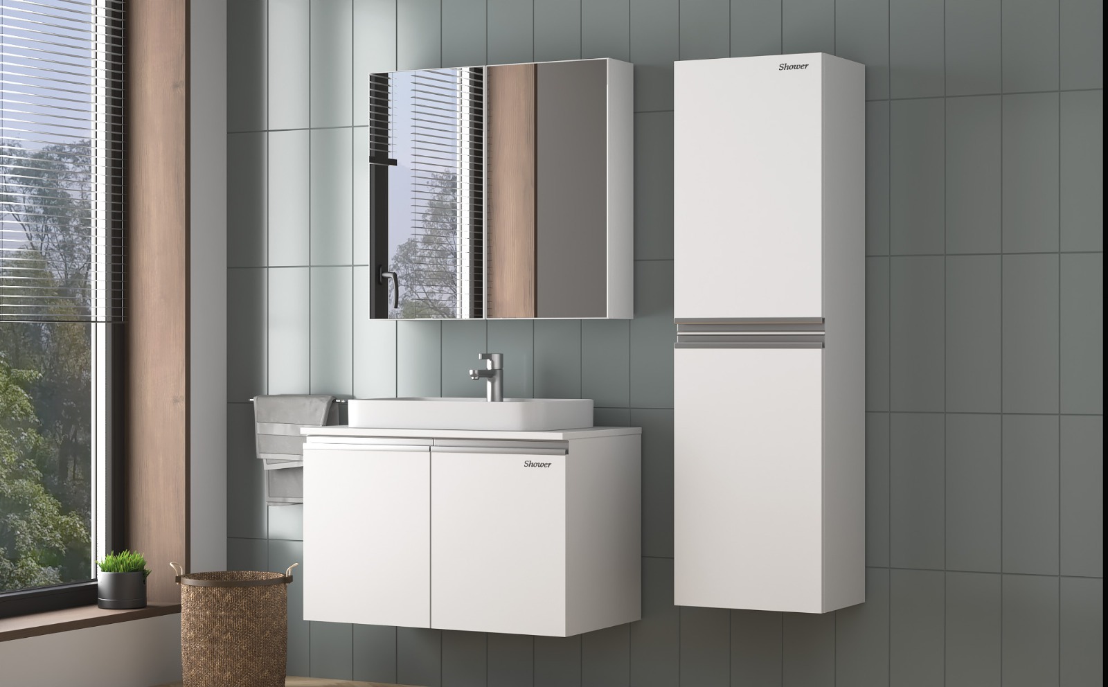 Kumsal Banyo Dolap Takımı 80 Cm