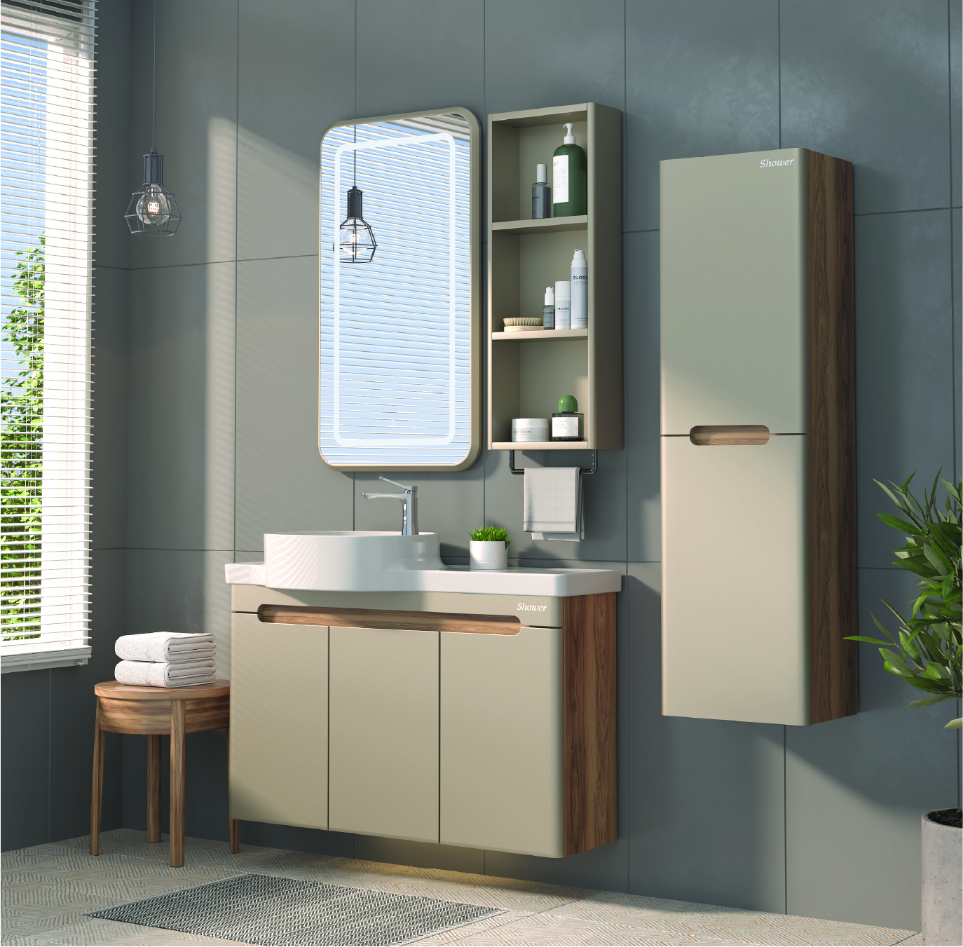 Serin Banyo Dolap Takımı 65Cm